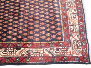 Purple-navy Vintage Tribal 3'6X10 Botemir Persian Runner Oriental Rug