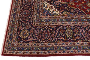 Vintage Red Traditional 8X12 Kashan Persian Rug