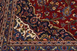 Vintage Red Traditional 8X12 Kashan Persian Rug