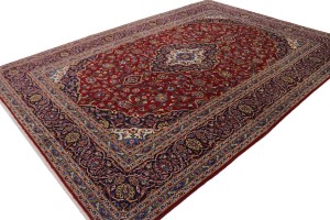 Vintage Red Traditional 8X12 Kashan Persian Rug