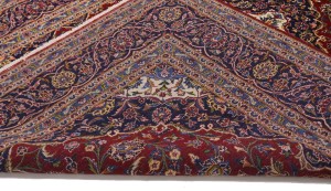 Vintage Red Traditional 8X12 Kashan Persian Rug