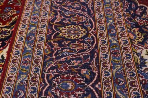 Vintage Red Traditional 8X12 Kashan Persian Rug