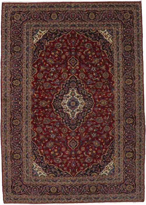 Vintage Red Traditional 8X12 Kashan Persian Rug