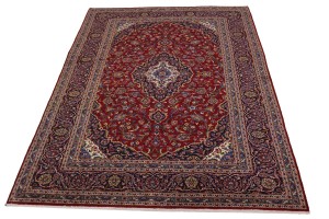Vintage Red Traditional 8X12 Kashan Persian Rug