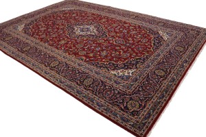 Vintage Red Traditional 8X12 Kashan Persian Rug
