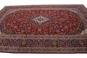 Vintage Red Traditional 8X12 Kashan Persian Rug