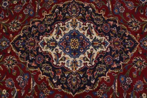 Vintage Red Traditional 8X12 Kashan Persian Rug