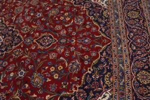 Vintage Red Traditional 8X12 Kashan Persian Rug
