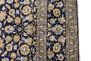 Vintage Navy Blue Traditional 10X13 Kashan Persian Rug