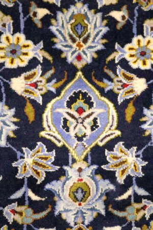 Vintage Navy Blue Traditional 10X13 Kashan Persian Rug