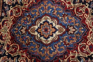 Vintage Dark Navy Pictorial 10X13 Kashmar Persian Rug