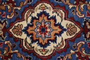 Vintage Dark Navy Pictorial 10X13 Kashmar Persian Rug