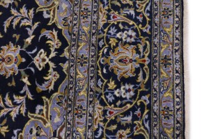 Vintage Dark Navy Traditional 10X13 Kashan Persian Rug