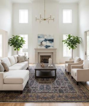 Vintage Blue Classic 10X13 Kashmar Persian Rug