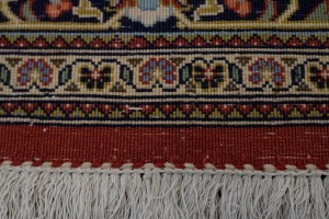 Vintage Scarlet Red Classic 3X5 Ghom Persian Rug