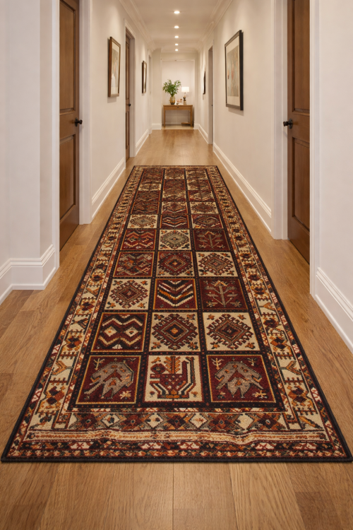 Vintage Rusty Red Floral Garden 5' x 10' Bakhtiari Persian Rug
