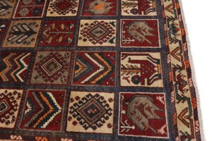 Vintage Rusty Red Floral Garden 5X10 Bakhtiari Persian Rug