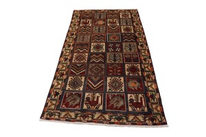 Vintage Rusty Red Floral Garden 5X10 Bakhtiari Persian Rug