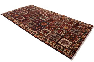 Vintage Rusty Red Floral Garden 5X10 Bakhtiari Persian Rug
