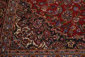 Vintage Red Traditional 10X13 Kashan Persian Rug