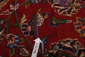 Vintage Red Traditional 10X13 Kashan Persian Rug