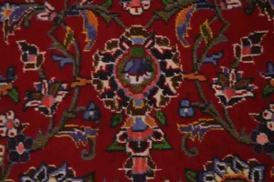 Vintage Red Traditional 10X13 Kashan Persian Rug