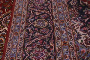 Vintage Red Traditional 10X13 Kashan Persian Rug