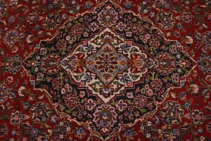 Vintage Red Traditional 10X13 Kashan Persian Rug