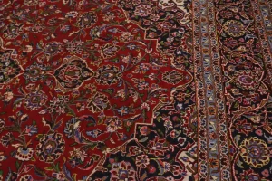 Vintage Red Traditional 10X13 Kashan Persian Rug
