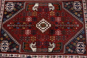 Red Tribal 4X5 Shiraz Persian Rug