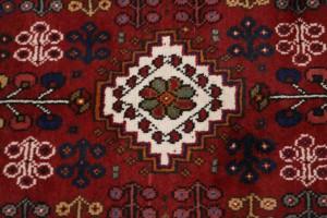 Red Tribal 4X5 Shiraz Persian Rug
