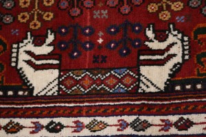 Red Tribal 4X5 Shiraz Persian Rug