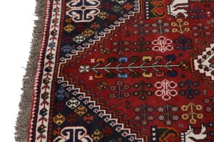 Red Tribal 4X5 Shiraz Persian Rug