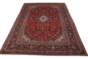Vintage Red Traditional 10X13 Kashan Persian Rug
