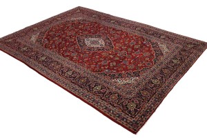 Vintage Red Traditional 10X13 Kashan Persian Rug