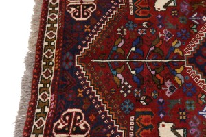 Red Tribal 4X5 Shiraz Persian Rug