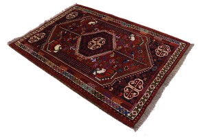 Red Tribal 4X5 Shiraz Persian Rug