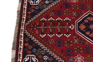 Red Tribal 4X5 Shiraz Persian Rug