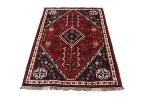 Red Tribal 4X5 Shiraz Persian Rug