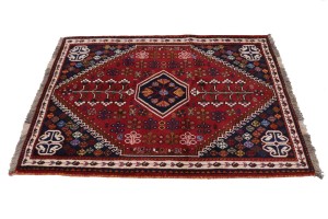 Red Tribal 4X5 Shiraz Persian Rug