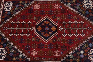 Red Tribal 4X5 Shiraz Persian Rug