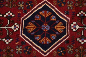 Red Tribal 4X5 Shiraz Persian Rug