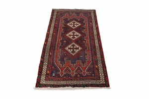Vintage Red Tribal 3X6 Sirjan Persian Rug