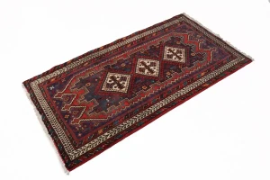 Vintage Red Tribal 3X6 Sirjan Persian Rug