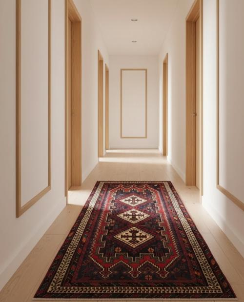 Vintage Red Tribal 3' x 6' Sirjan Shahrbabak Persian Rug