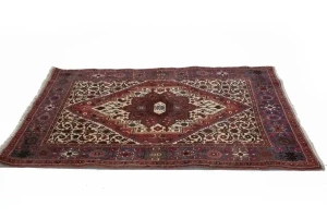 Vintage Floral Geometric 3X5 Bidjar Persian Rug