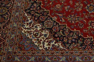 Vintage Red Traditional 10X13 Kashan Persian Rug