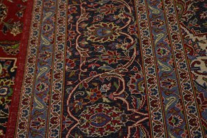 Vintage Red Traditional 10X13 Kashan Persian Rug