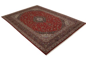 Vintage Red Traditional 10X13 Kashan Persian Rug