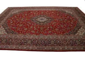 Vintage Red Traditional 10X13 Kashan Persian Rug